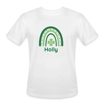 Holly Clover Charm Boho Rainbow - Men's Moisture Wicking Performance T-Shirt - white - Front - Jackson (183cm)