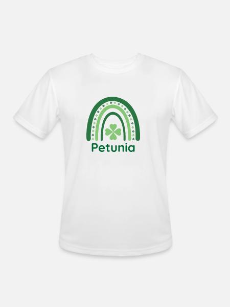 Petunia Clover Charm Boho Rainbow - Men's Moisture Wicking Performance T-Shirt - white