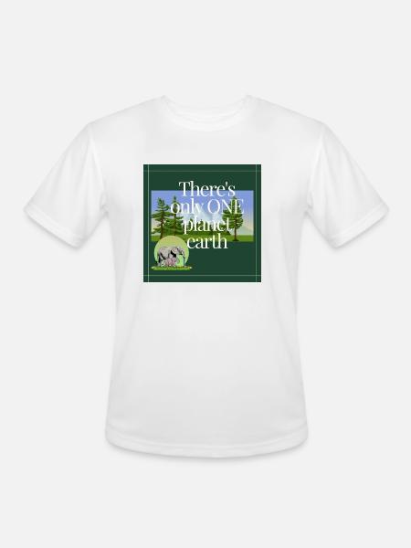 ONE PLANET EARTH - Men's Moisture Wicking Performance T-Shirt - white