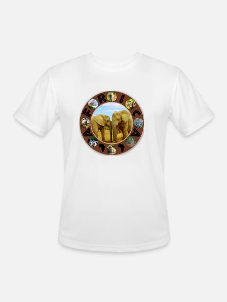 Blue Sky Elephants Africa Circle - Men's Moisture Wicking Performance T-Shirt - white