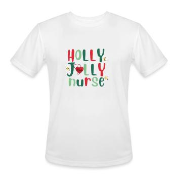 HOLLY JOLLY NURSE6 - Men's Moisture Wicking Performance T-Shirt - white - Front - Jackson (183cm)