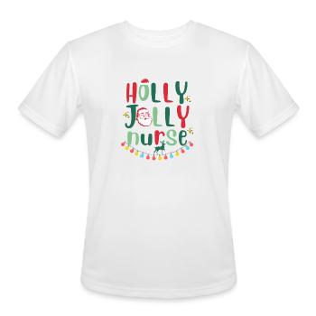 HOLLY JOLLY NURSE - Men's Moisture Wicking Performance T-Shirt - white - Front - Jackson (183cm)