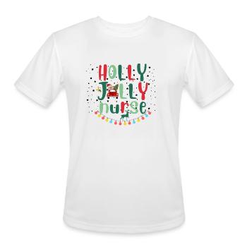 HOLLY JOLLY NURSE - Men's Moisture Wicking Performance T-Shirt - white - Front - Jackson (183cm)