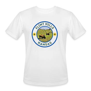 Flint Hills Kansas Bison Bluegold - Men's Moisture Wicking Performance T-Shirt - white - Front - Jackson (183cm)