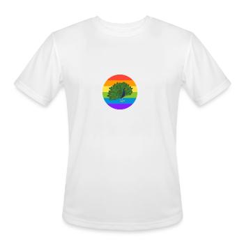 Rainbow colored peacock - Men's Moisture Wicking Performance T-Shirt - white - Front - Jackson (183cm)