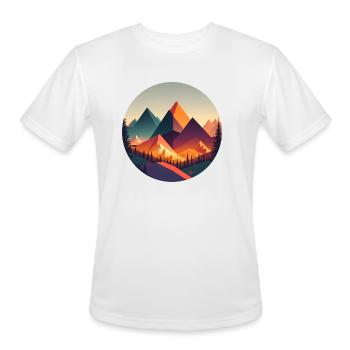 Geometric Landscape - Men's Moisture Wicking Performance T-Shirt - white - Front - Jackson (183cm)