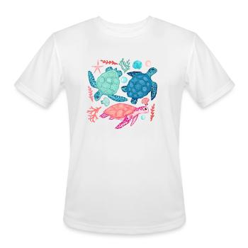 Paradise Beach Turtles - Men's Moisture Wicking Performance T-Shirt - white - Front - Jackson (183cm)
