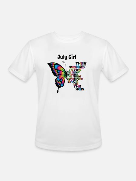 July Butterfly - Men's Moisture Wicking Performance T-Shirt - white