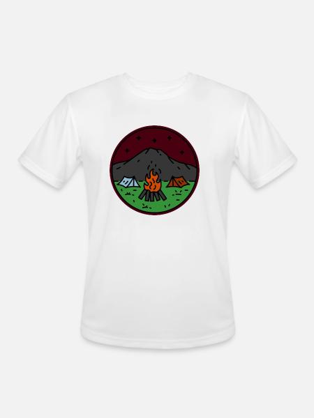 Night Bonfire - Men's Moisture Wicking Performance T-Shirt - white