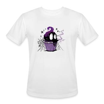 Black Halloween Skull Cupcake - Men's Moisture Wicking Performance T-Shirt - white - Front - Jackson (183cm)