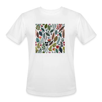 Beautiful leaves and berries pattern - Men's Moisture Wicking Performance T-Shirt - white - Front - Jackson (183cm)