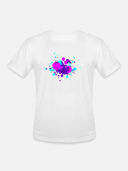 Cat face in paint - Men's Moisture Wicking Performance T-Shirt - white