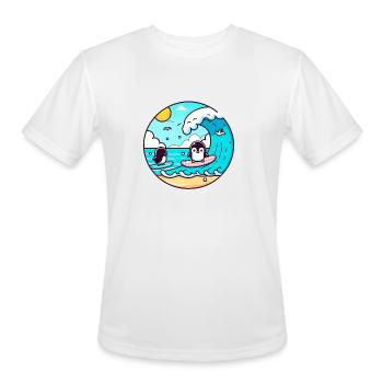 Penguin Paradise Surf - Men's Moisture Wicking Performance T-Shirt - white - Front - Jackson (183cm)