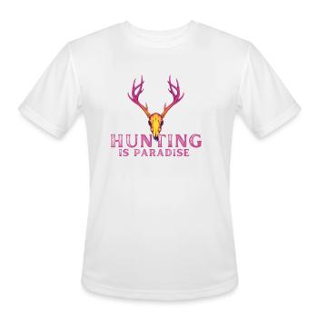 Hunting Is Paradise - Men's Moisture Wicking Performance T-Shirt - white - Front - Jackson (183cm)