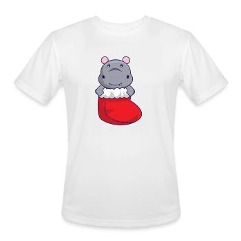 Sock in Hippo - Men's Moisture Wicking Performance T-Shirt - white - Front - Jackson (183cm)