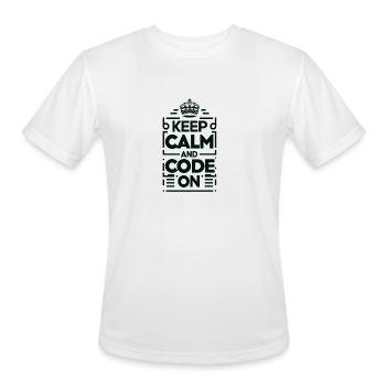 Code Master's Mantra - Men's Moisture Wicking Performance T-Shirt - white - Front - Jackson (183cm)
