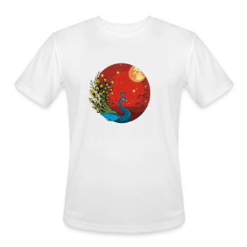 Red Moon Peacock - Men's Moisture Wicking Performance T-Shirt - white - Front - Jackson (183cm)