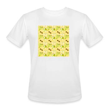 Relaxing beach pattern with sunglasses and sun hat - Men's Moisture Wicking Performance T-Shirt - white - Front - Jackson (183cm)