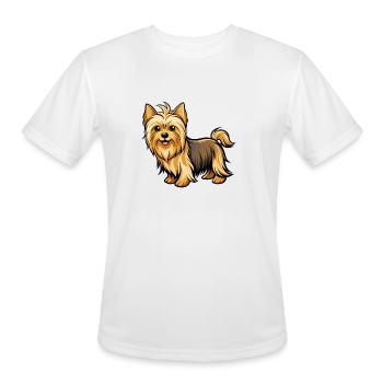 Sleek Silky Terrier Strutting at Dog Show - Men's Moisture Wicking Performance T-Shirt - white - Front - Jackson (183cm)