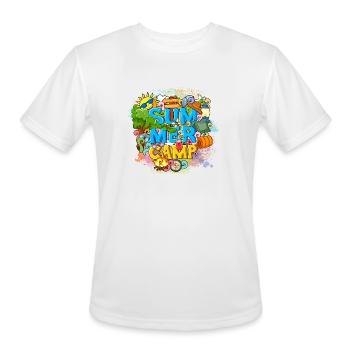 Summer Camp Theme Sun Fishing Tent Tree Lamp - Men's Moisture Wicking Performance T-Shirt - white - Front - Jackson (183cm)