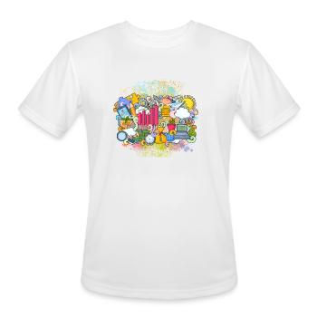 Finance Theme Currency Chart Laptop Sun Money Tree - Men's Moisture Wicking Performance T-Shirt - white - Front - Jackson (183cm)