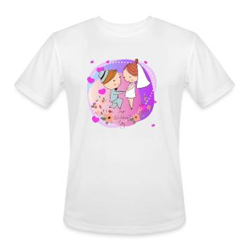 Funny Cute Bride Happy Kawaii In Wedding Day Love - Men's Moisture Wicking Performance T-Shirt - white - Front - Jackson (183cm)