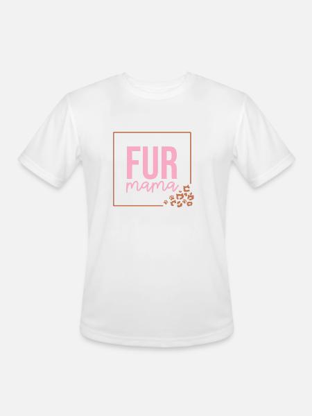 Fur Mama - Men's Moisture Wicking Performance T-Shirt - white