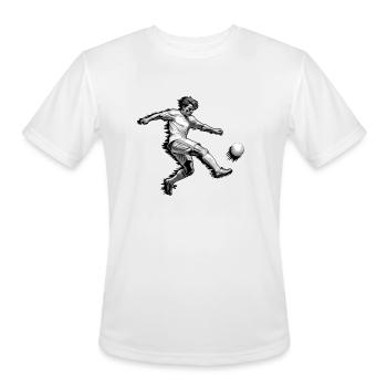 Soccer Football Kicker - grayscale - DIGITAL - Men's Moisture Wicking Performance T-Shirt - white - Front - Jackson (183cm)