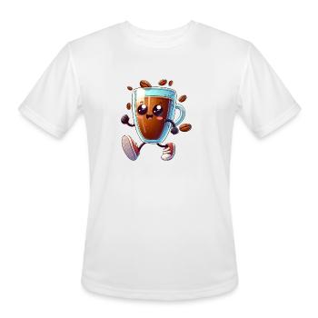 Cute Coffee Cup - Men's Moisture Wicking Performance T-Shirt - white - Front - Jackson (183cm)