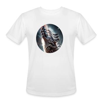 Wolf howling - Men's Moisture Wicking Performance T-Shirt - white - Front - Jackson (183cm)