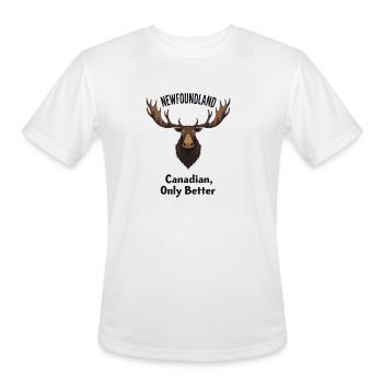 Newfoundland Pride Moose Tee - Men's Moisture Wicking Performance T-Shirt - white - Front - Jackson (183cm)
