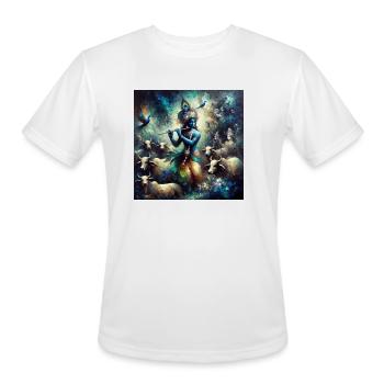 Sr Krishna playing flute - Men's Moisture Wicking Performance T-Shirt - white - Front - Jackson (183cm)