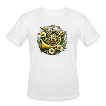 French Horn - Men's Moisture Wicking Performance T-Shirt - white - Front - Jackson (183cm)