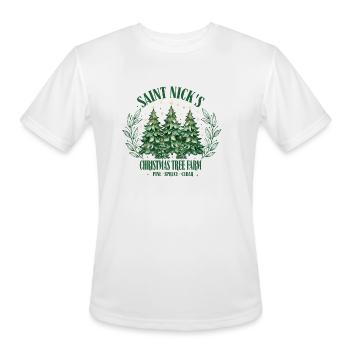 SAINT NICKS CHRISTMAS TREE FARM - Men's Moisture Wicking Performance T-Shirt - white - Front - Jackson (183cm)