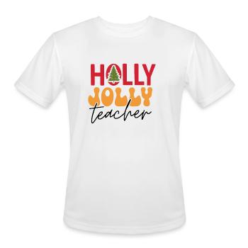 Holly jolly teacher - Men's Moisture Wicking Performance T-Shirt - white - Front - Jackson (183cm)