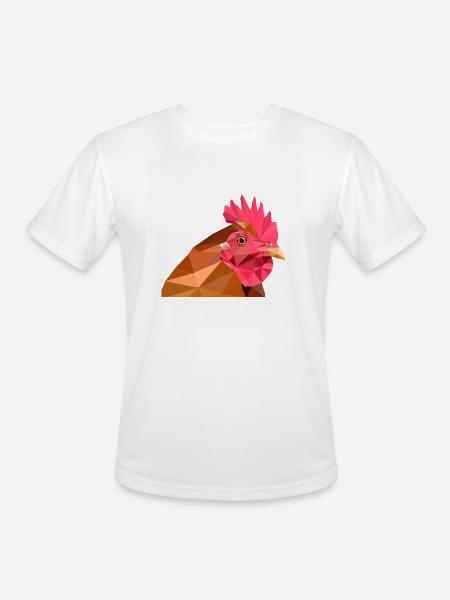 lowpoly rooster - Men's Moisture Wicking Performance T-Shirt - white