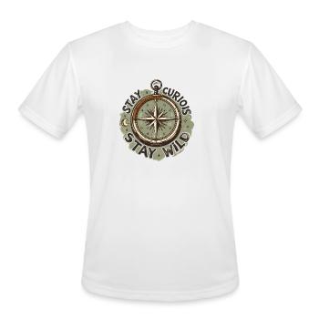Stay Curious, Stay Wild – Adventurous & Free-Spiri - Men's Moisture Wicking Performance T-Shirt - white - Front - Jackson (183cm)