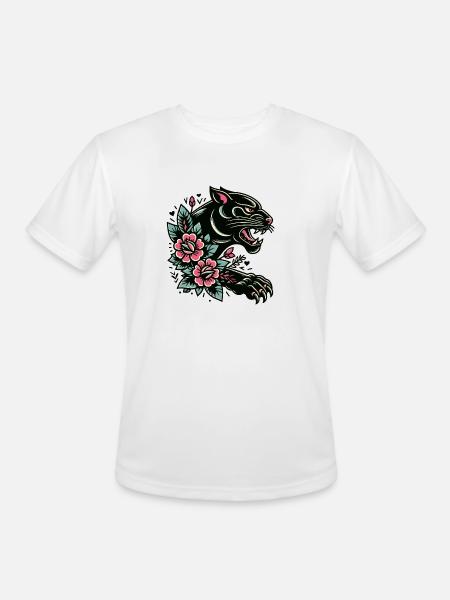 Black Panther Flash Tattoo - Men's Moisture Wicking Performance T-Shirt - white