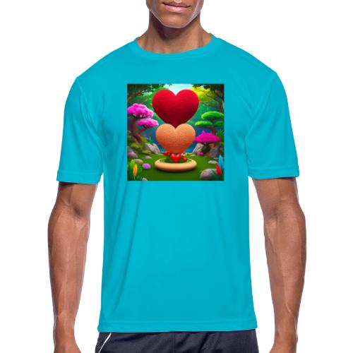 Double Heart, fantasy, nature and fantasy - Men's Moisture Wicking Performance T-Shirt