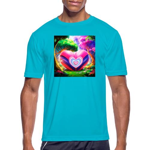 Double heart, fantasy, landscapes enjoy the magic - Men's Moisture Wicking Performance T-Shirt