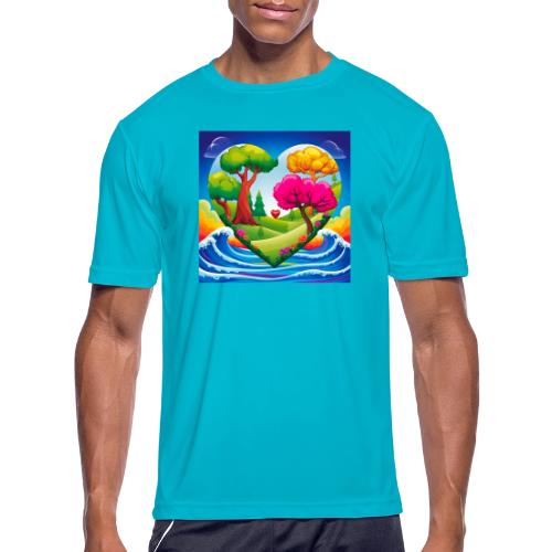 Heart, fantasy, landscapes, nature, fantasy - Men's Moisture Wicking Performance T-Shirt