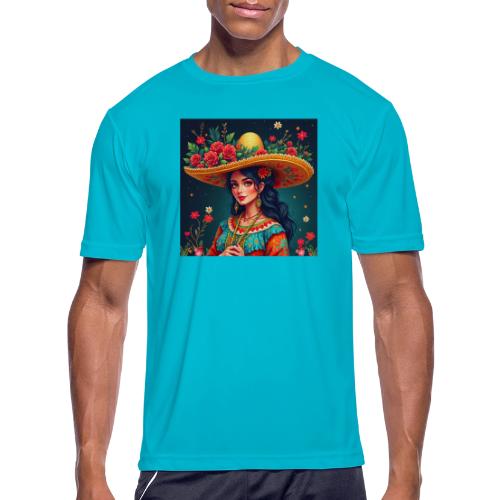 Mexican Design, Regional Mexican Charro Woman - Men's Moisture Wicking Performance T-Shirt