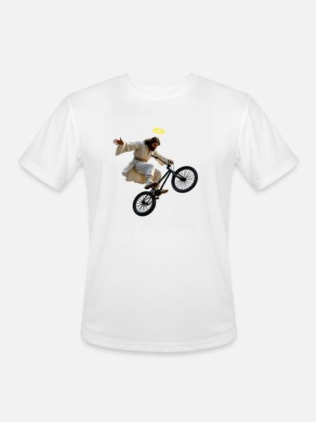 BMX Jesus - Men's Moisture Wicking Performance T-Shirt - white