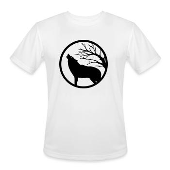 Howling wolf - Men's Moisture Wicking Performance T-Shirt - white - Front - Jackson (183cm)