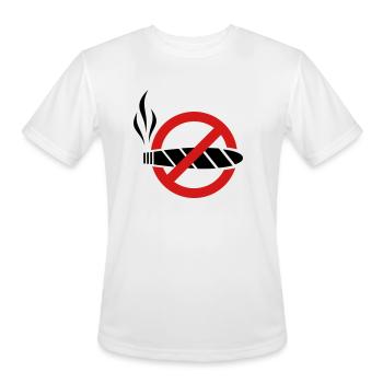 No smoking - cigar - Men's Moisture Wicking Performance T-Shirt - white - Front - Jackson (183cm)