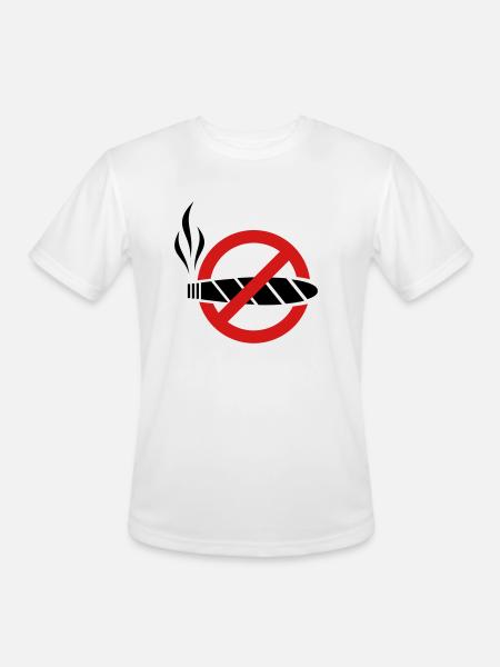 No smoking - cigar - Men's Moisture Wicking Performance T-Shirt - white