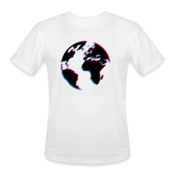 3d earth planet world continents map countries sea - Men's Moisture Wicking Performance T-Shirt - white - Front - Jackson (183cm)
