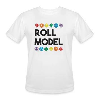 Dice Roll Model - Men's Moisture Wicking Performance T-Shirt - white - Front - Jackson (183cm)