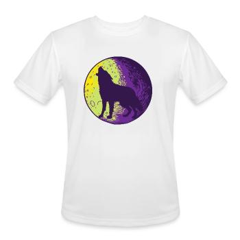 Howling wolf in the moon cool - Men's Moisture Wicking Performance T-Shirt - white - Front - Jackson (183cm)