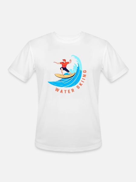 skiing On the water - Men's Moisture Wicking Performance T-Shirt - white